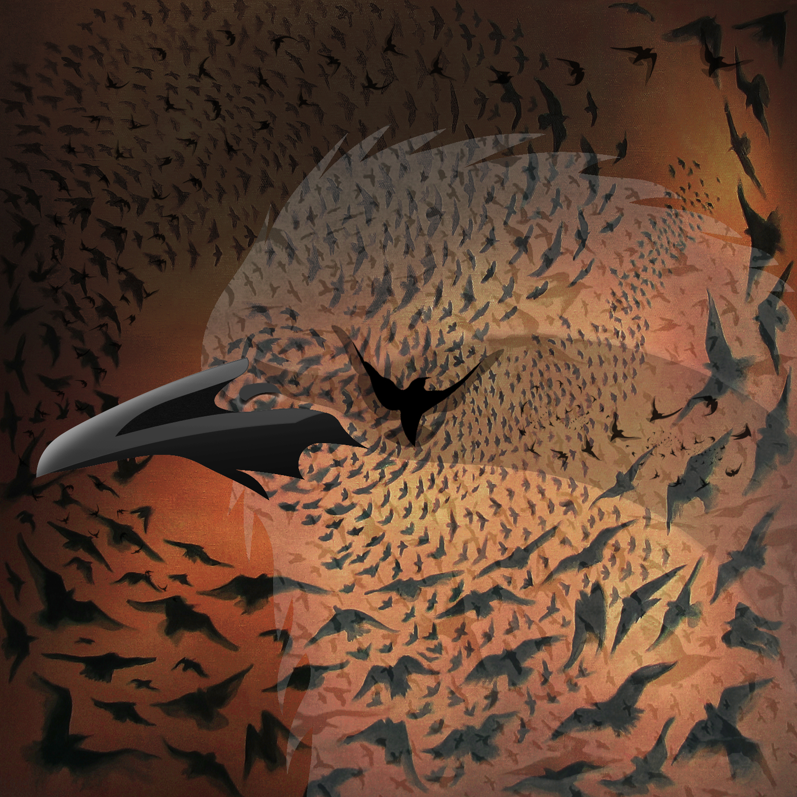A hybridized viersion of a starling in complied from random parts of other starlings.